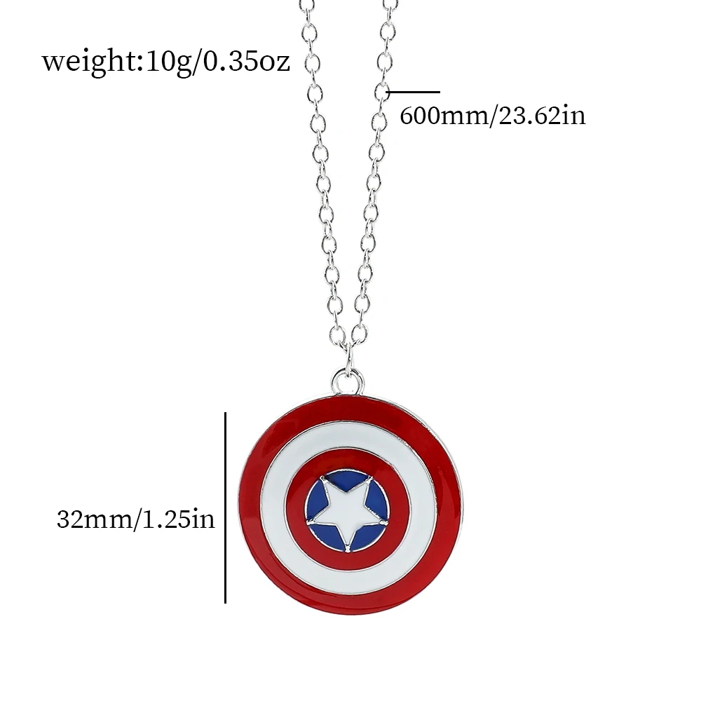 Marvel Superhero Captain America Necklace Creative Heart Captain America Neck Chain For Friends Jewelry Gifts