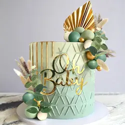 LaVenty Green Cupcake Topper Cake Topper Gender Reveal Party Cake Decoration For Gender Reveal Party Decoration