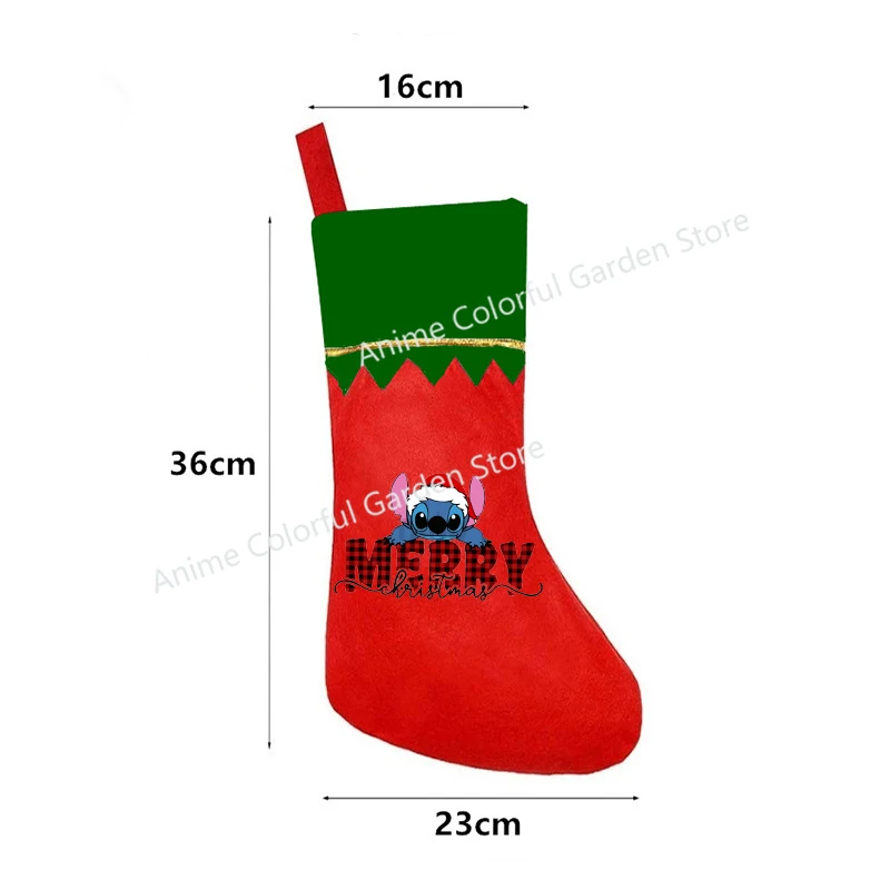 Disney Stitch Christmas Stockings Cartoon Cute Xmas Tree Decor New Year Home Decorations Hanging Ornament Children Gifts Bags