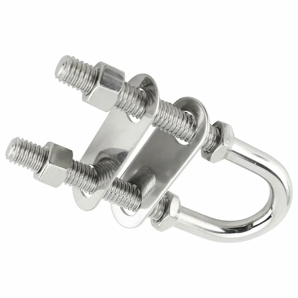Marine Stern Eye U Bolt Made of Bright Polished Stainless Steel for Boat Rigging Line Attachment and Load Securing Applications
