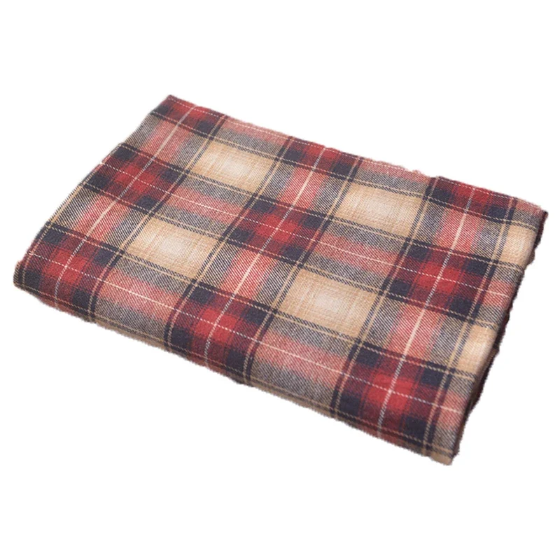 Yarn-dyed Brushed Plaid Pure Cotton Fabric Flannel Autumn and Winter Shirts Skirts Bedding Handmade DIY Apparel Sewing Fabric