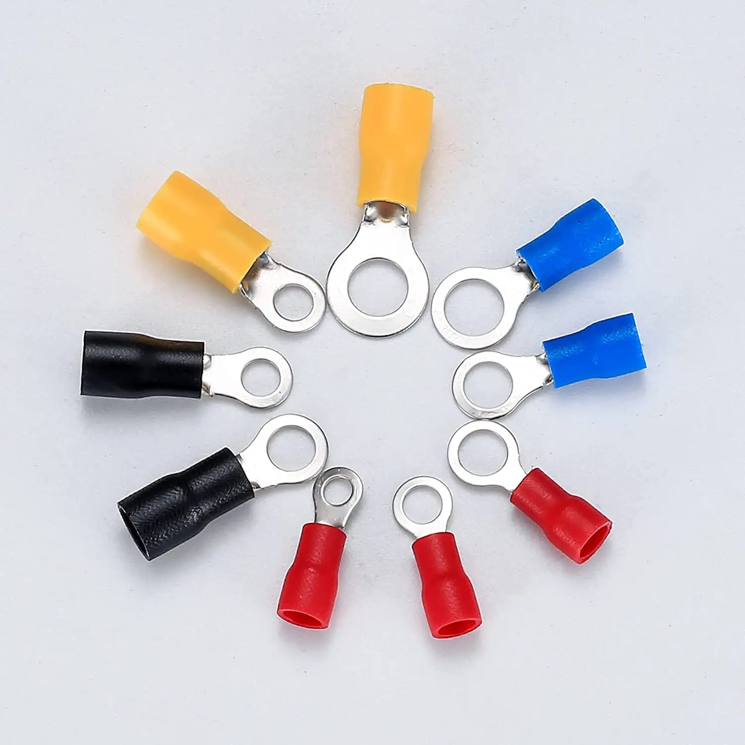 200 Pcs Quick Disconnect Electrical Ring Terminals, Insulated O Ring Crimp Terminals Connectors, Electrical Wire Crimp Terminals