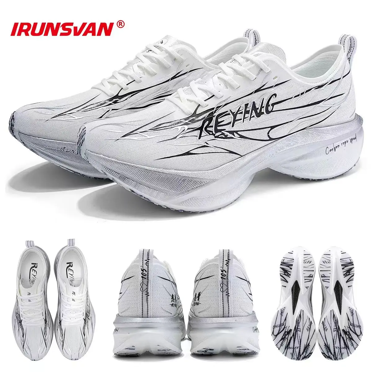 

IRUNSVAN TAI YI 1.0 Sports Running Shoes Mesh Surface Breathable Carbon Plate Shock Absorption Men's Running Shoes 097