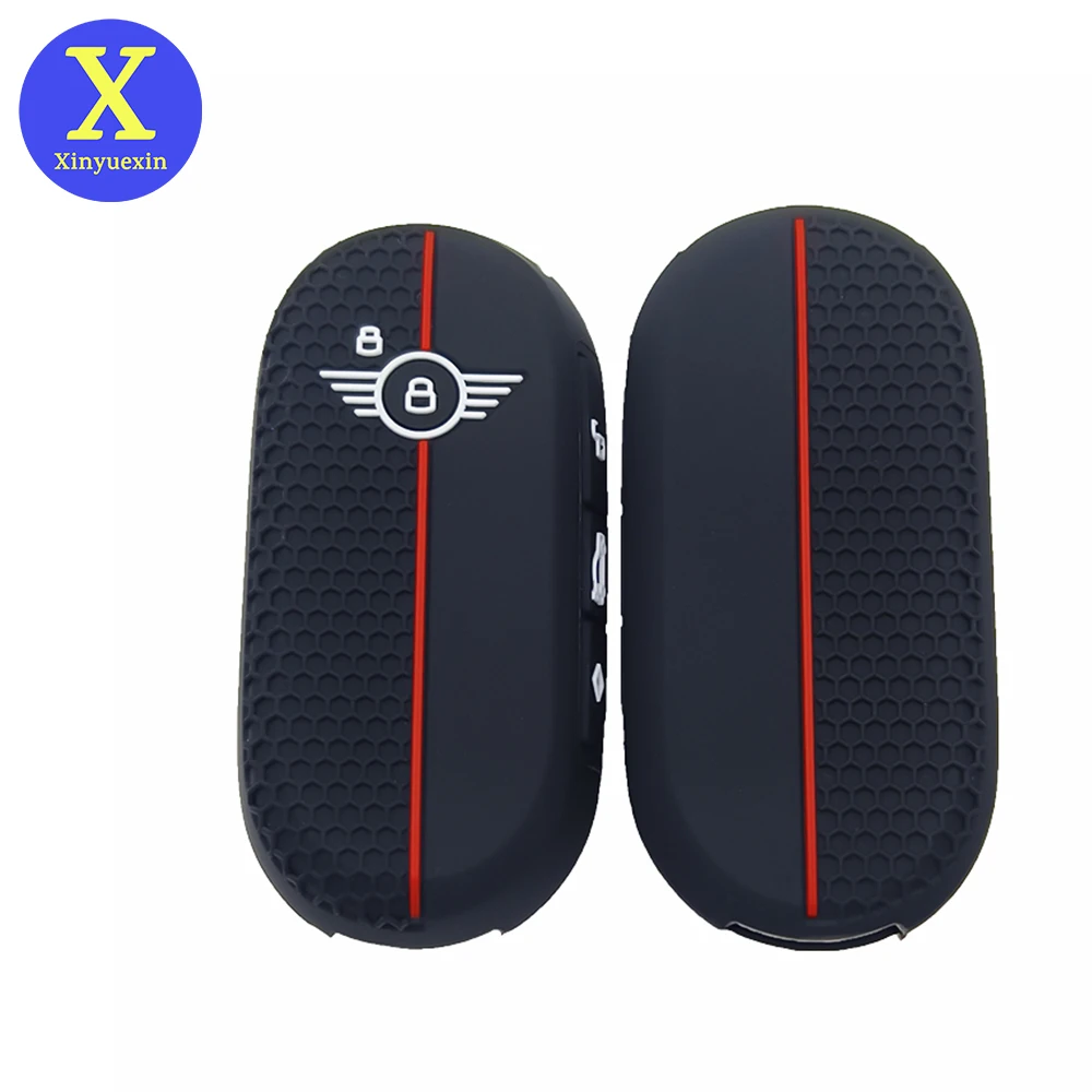 Xinyuexin Silicone Car Key Case for BMW MINI F65 F66 F67 U25 2023-25+ 4 Button Smart Remote Key Shell Cover Fob 2 Pcs/lot
