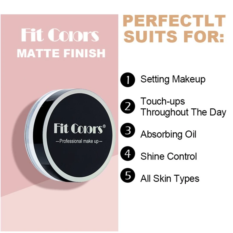 بودرة مكياج للوجه خافي عيوب البشرة 10 جرام مقاومة للماء ومضادة للعرق والتحكم في الزيت وتدوم طويلاً من إعداد المكياج وبودرة مكياج ملونة