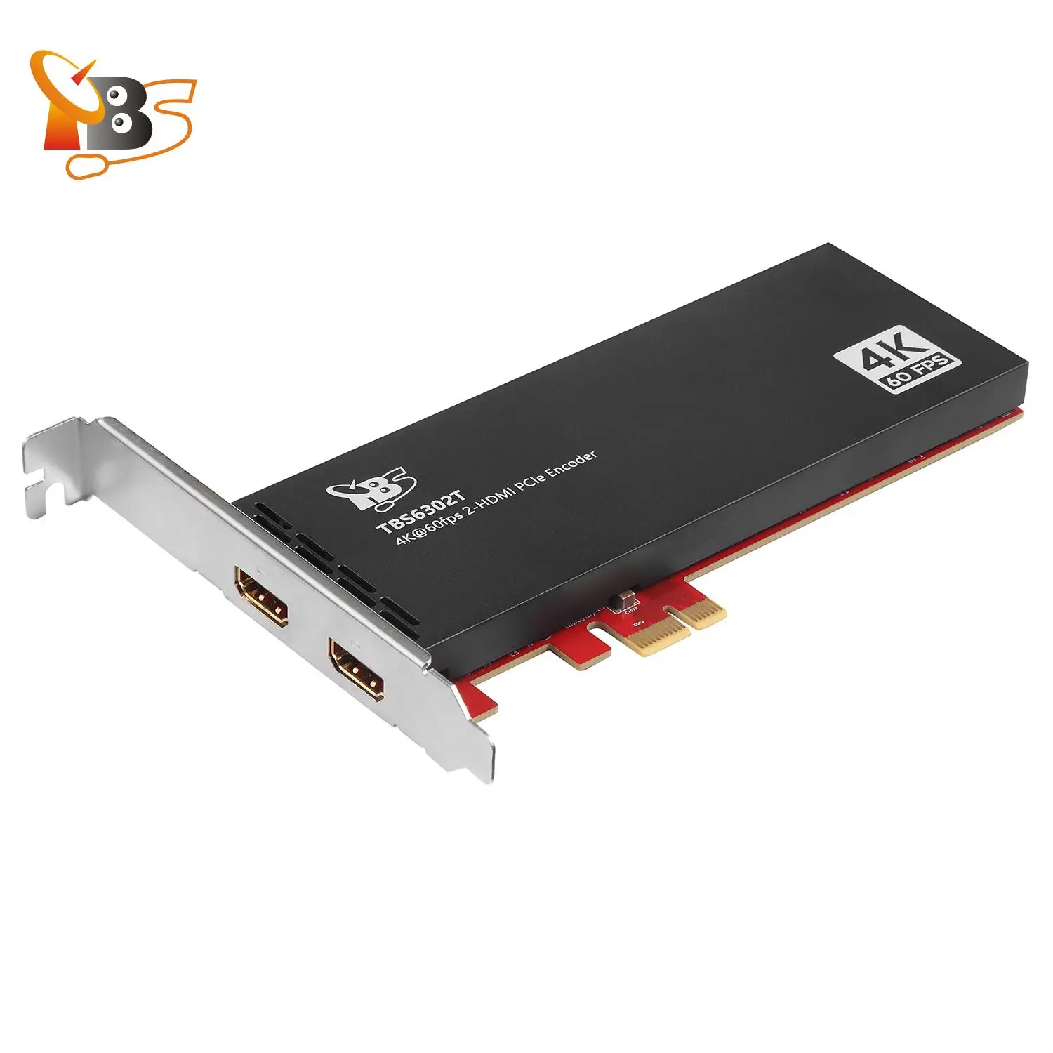 Tarjeta codificadora HDMI TBS6302T 4K@60fps | Tarjeta de captura PCIe de entrada HDMI dual para transmisión/transmisión en vivo |   Codificación H.264/H.265