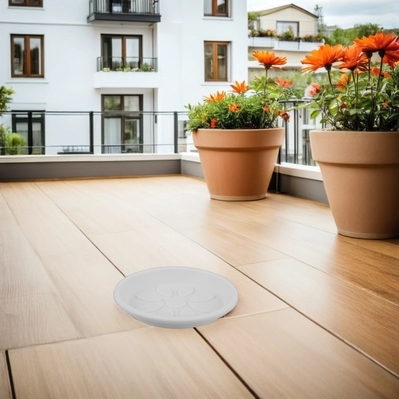 

10Pcs Resin Round Plant Pot Drip Trays Space-Saving Stable Drainage Tray for Indoors Outdoors Planter Water Saucers Succulent