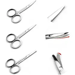 1Pc Stainless Steel Eyebrow Nose Hair Scissors Cut 3 Styles Manicure Facial Trimming Small Nail Makeup Beauty Tools