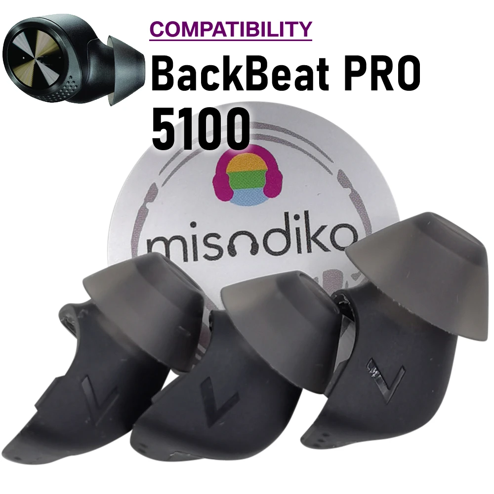 

misodiko Silicone Eargel Ear Tips Compatible with Plantronics BackBeat PRO 5100 True Wireless Earbuds (2-Pairs)