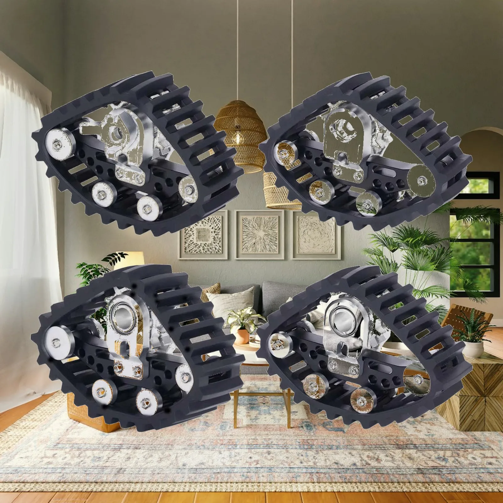 1/24 RC Crawler Snow Track Wheel Tires Realistic Treads Repair Component Durable Aluminum Rubber for SCX