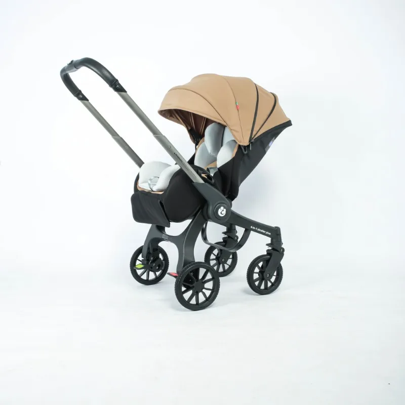 EU auf Lager 4In1 Kinderwagen, multifunktionaler Kinderwagen faltbar mit Autositz Babyautowagen tragbarer Kinderwagen 3in1 – Detail 5