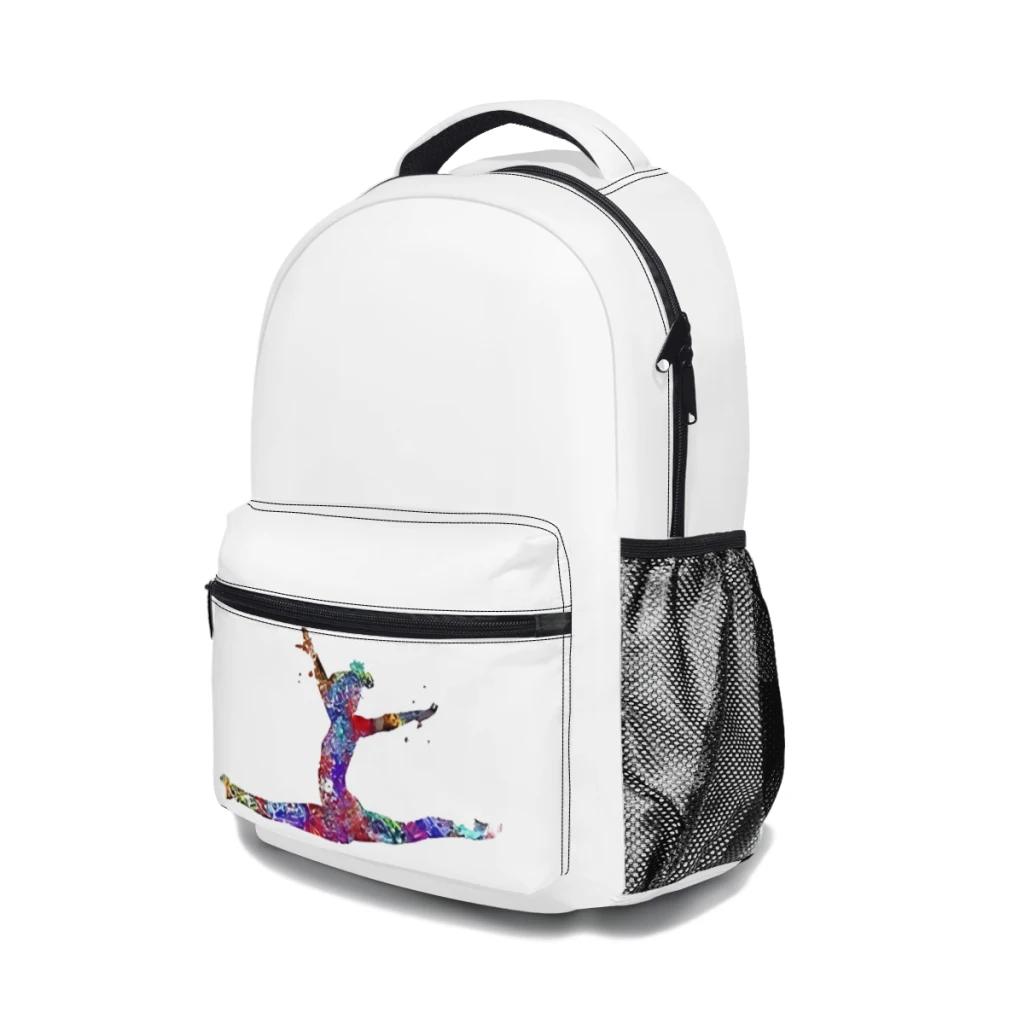 Nieuwe Modieuze Gymnastiek Meisje, Aquarel Gymnasticspattern Schooltas Print Lichtgewicht Rugzak