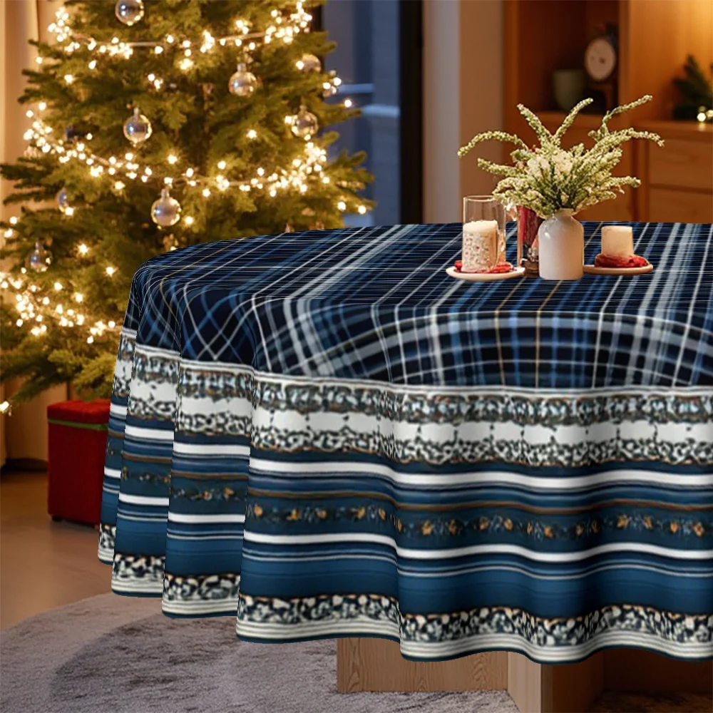 1 tablecloth, suitable for Christmas and Easter, in a classic checked design
