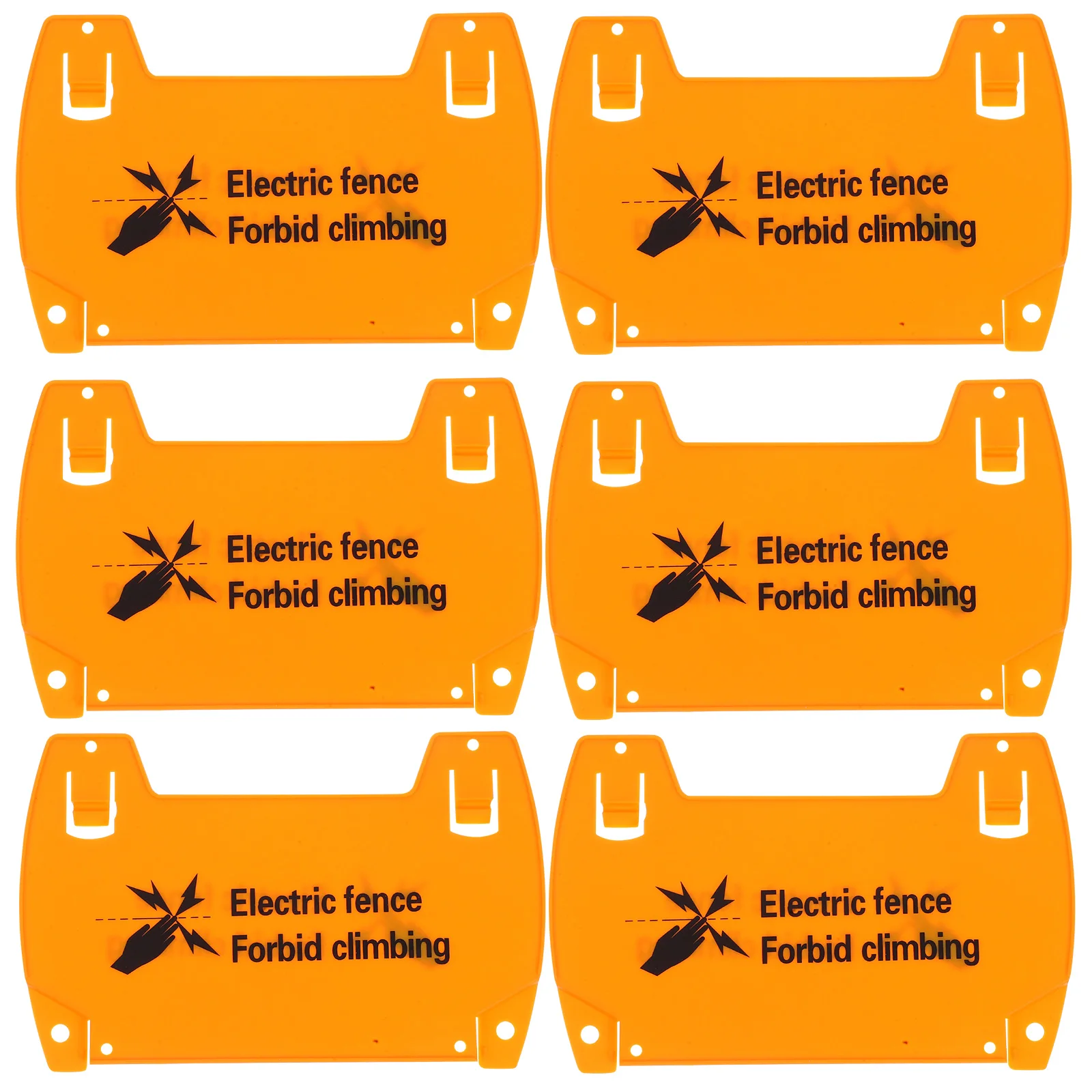 

6pcs Electric Fence Warning Sign Traffic Signs Home Security Industrial Use Weatherproof Material Easy