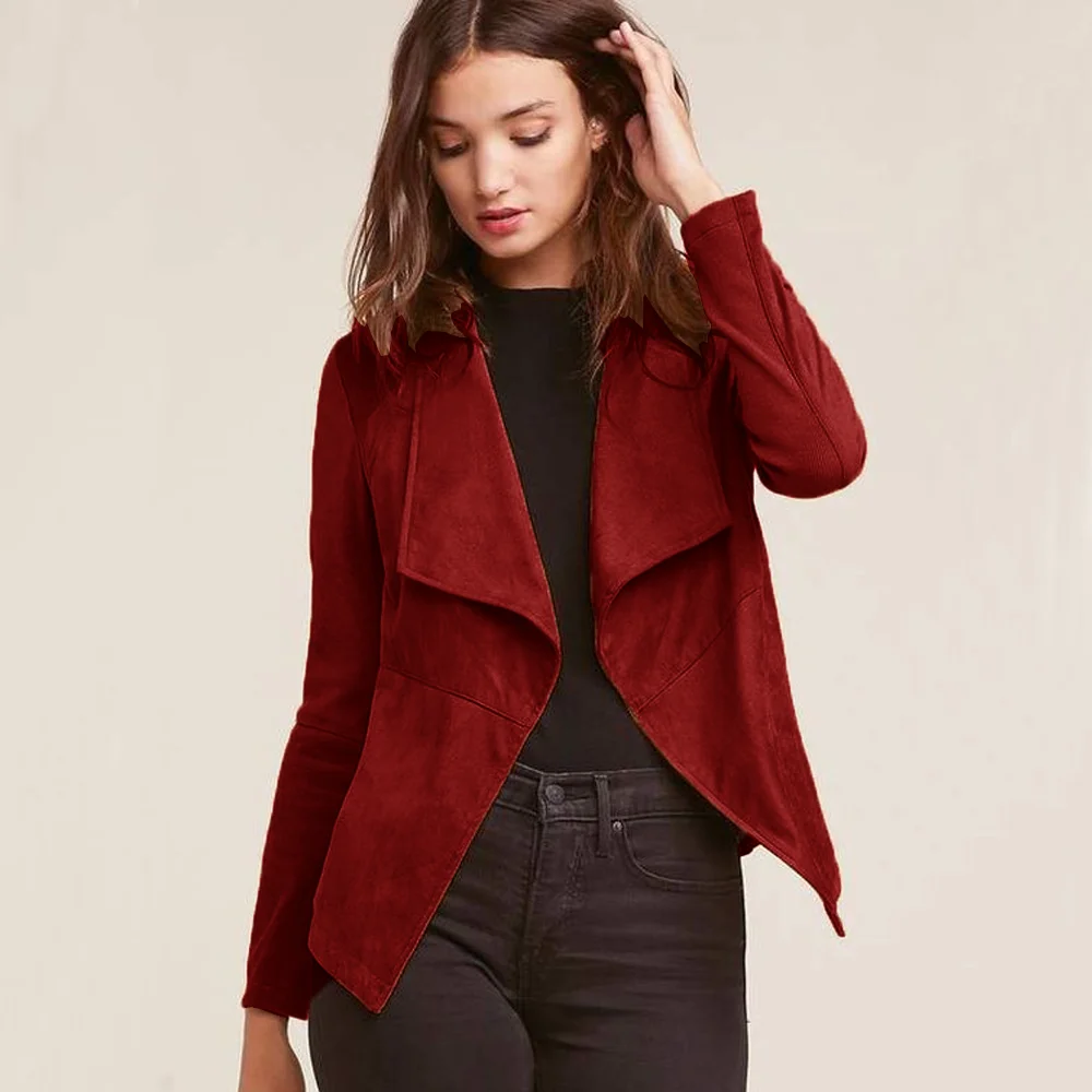 

Women's jackets without buttons suede women's suits elegant and fashionable jackets business youth elegant jackets