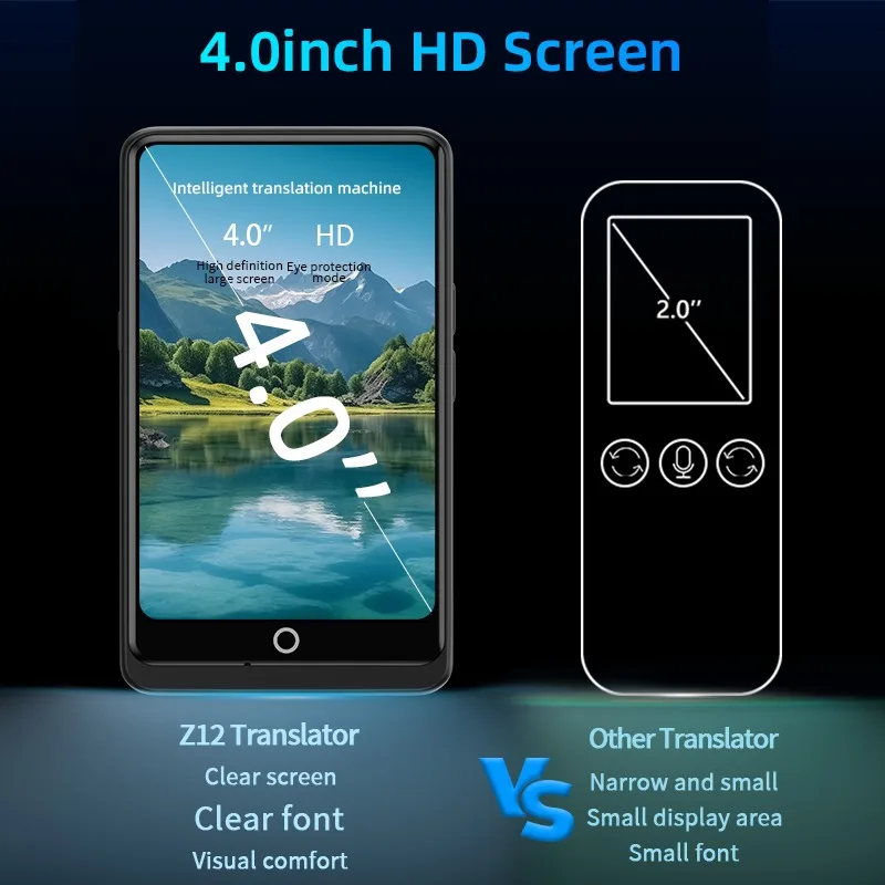Z12 Voice Translator AI Writing 4inch ChatGPT Multi-Language Intelligent Real-time Offline Translation Smart Recording Device