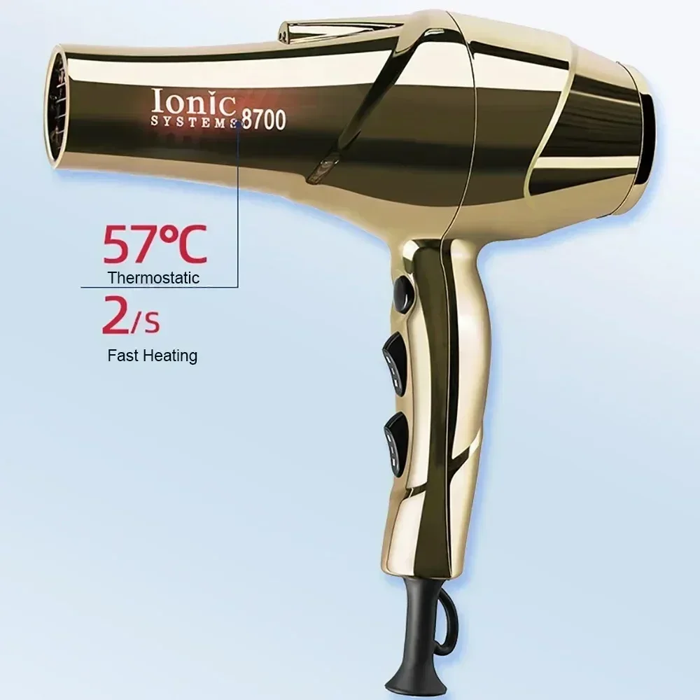 Professional Hair Dryer Negative Ions Blowdryer for Salon High Speeds Strong Winds 2200W Powerful Wind 6 Gears Low Noise Blower