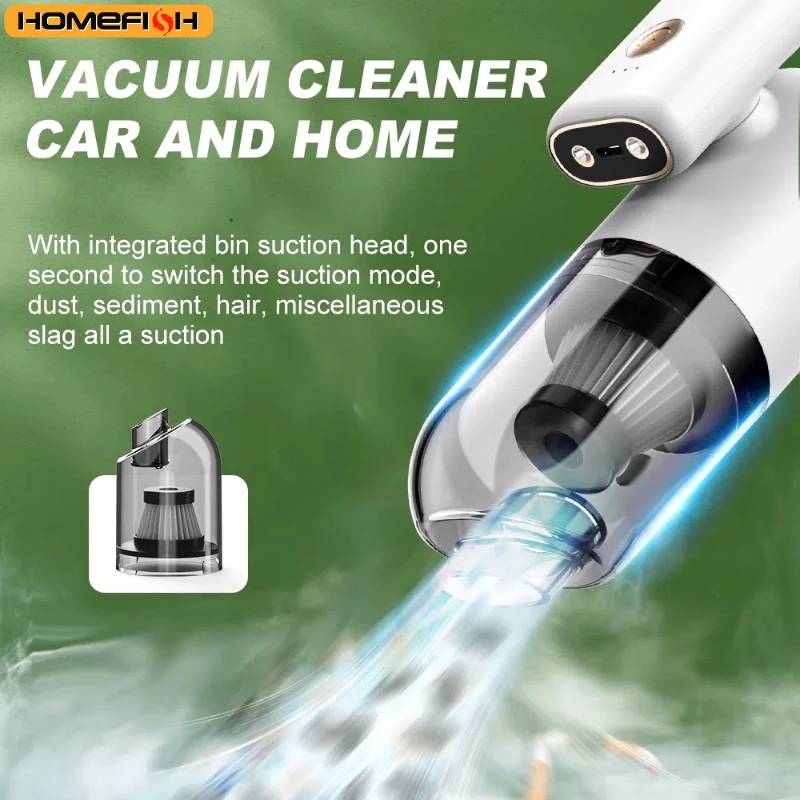 H13 Pro Car Vacuum Cleaner Brushless Motor Outdoor Wireless Foldable Multi-Function LED Suction Power Car Cleaner