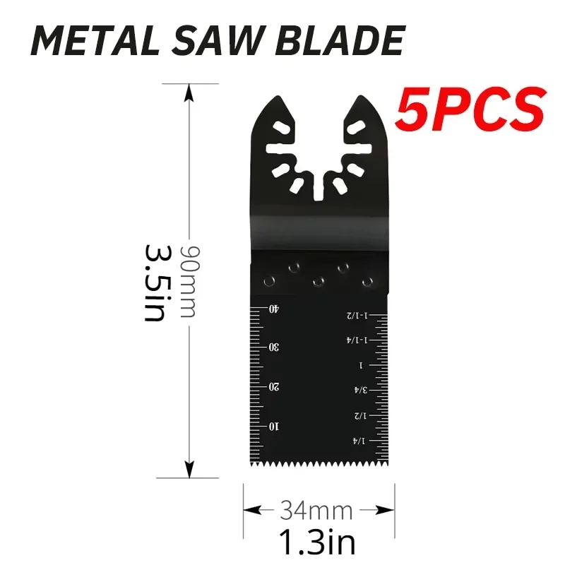 Hoja de sierra de madera y Metal de acero al carbono, 5 uds., 35MM, rotativa, Universal, fina, corte de madera y Metal, cuchillas de corte multifuncionales, 5 uds., 35MM