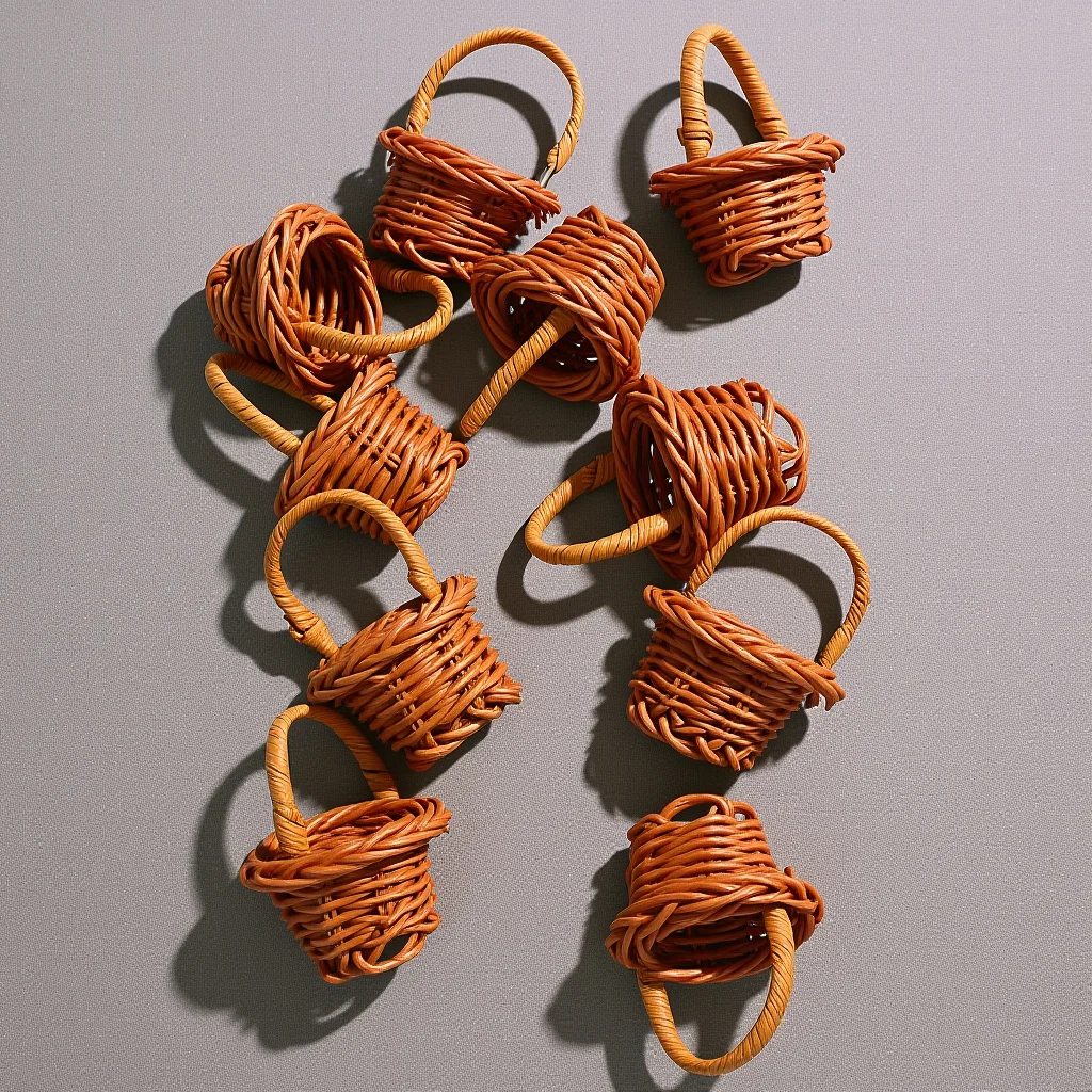 

10Pcs Woven Handheld Baskets Miniature Flower Holder Party Favor Decor Storage Organizer Miniature Flower Basket