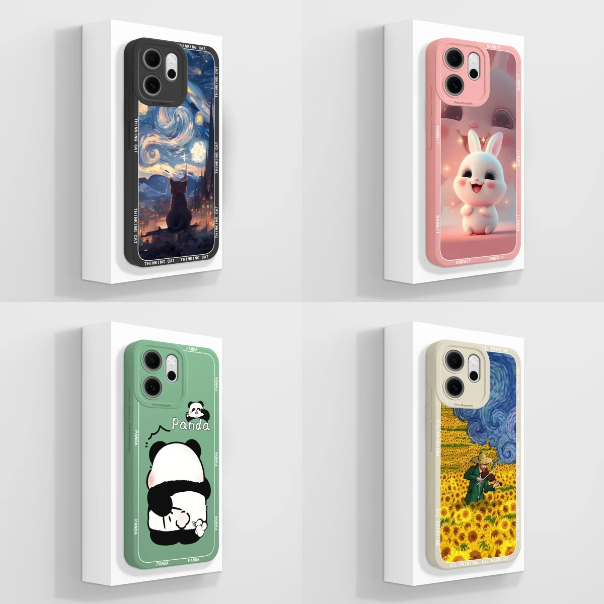 Case For OPPO Reno14 14F 14Pro Cute Panda Rabbit Fall Prevention Lightweight Simple Unique Cover For Reno14F Reno 14 Pro Capa