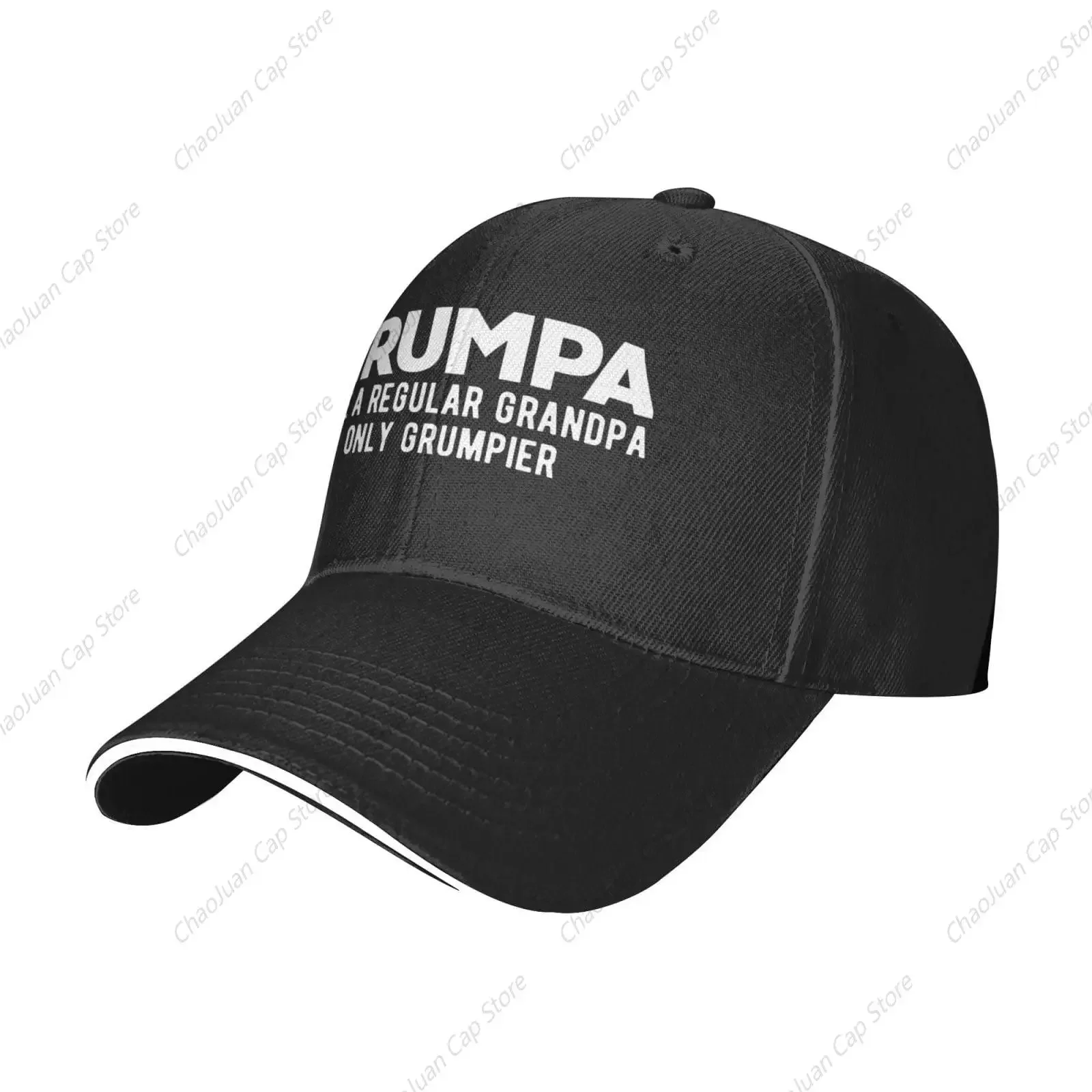 Grumpa Like Regular Grandpa Sun Hats Black Sandwich Bill Cap Adjustable Funny Trucker Hat for Women Men