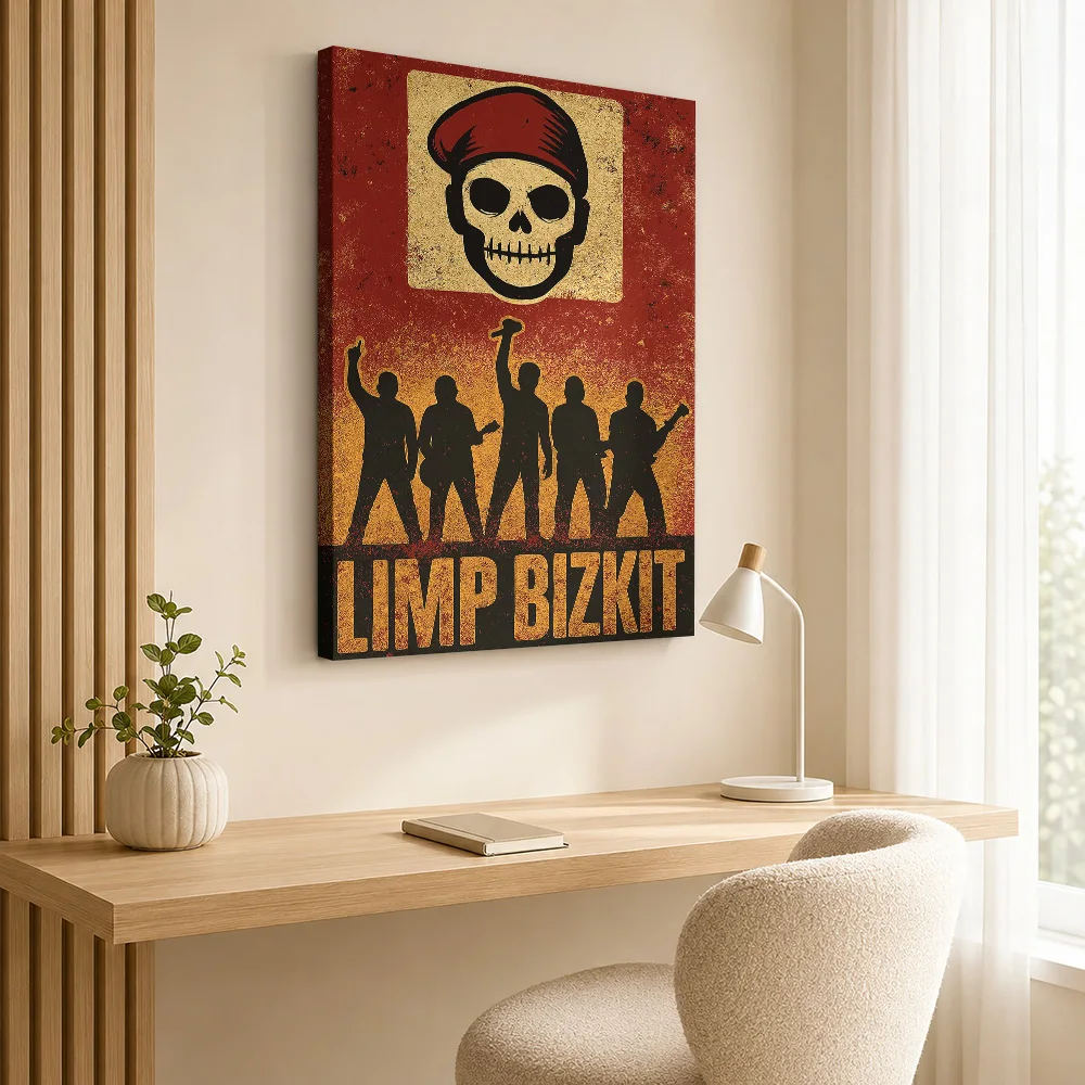 Limp Bizkit Band Framed Canvas Print Poster Personalized Retro Music Wall Paintings Decoration for Bedroom Gift for Collectors