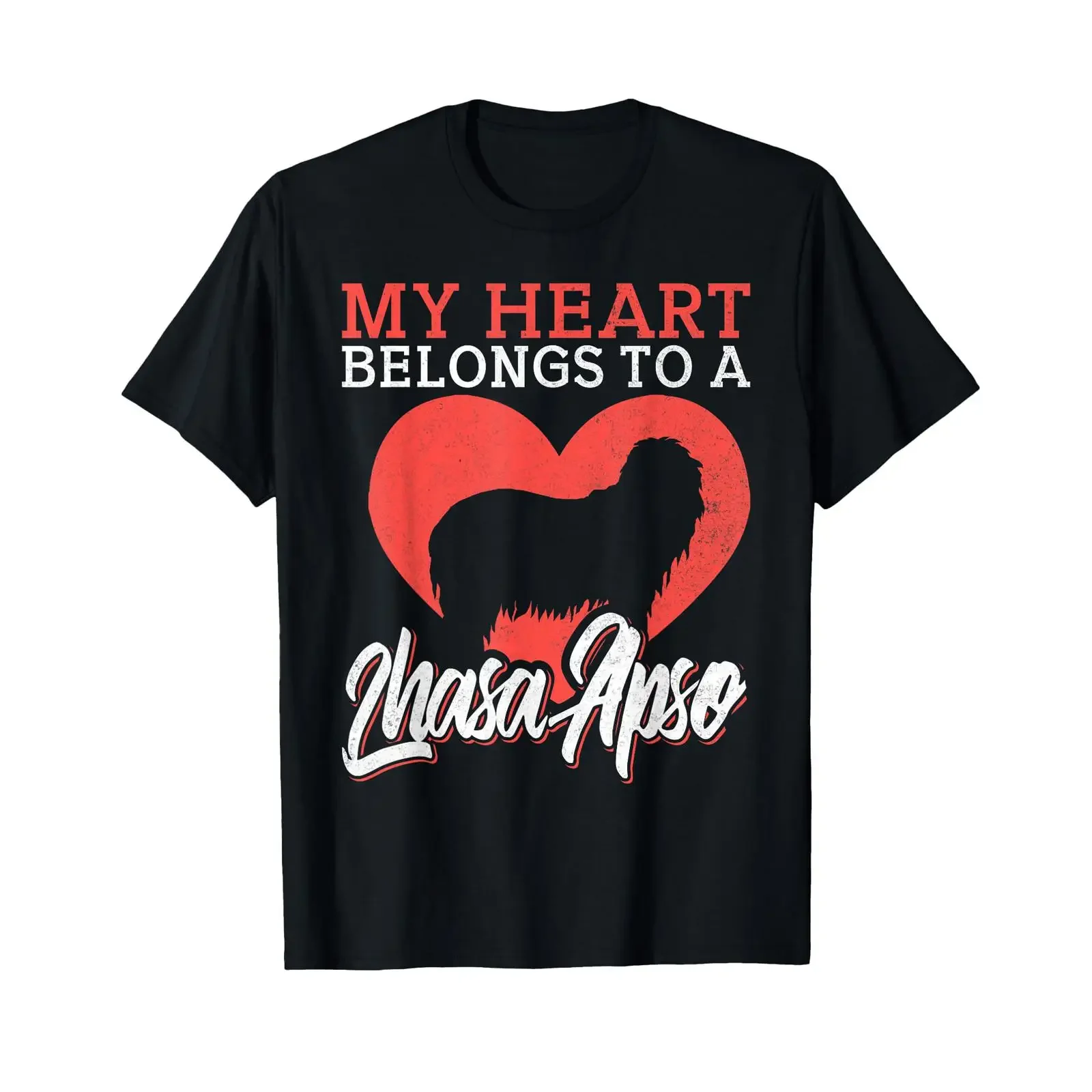 Camiseta Mein Herz gehört einem Lhasa Apso, estilo vintage, unisex, ligeramente elástica, versátil, elegante, transpirable, con estampado gráfico
