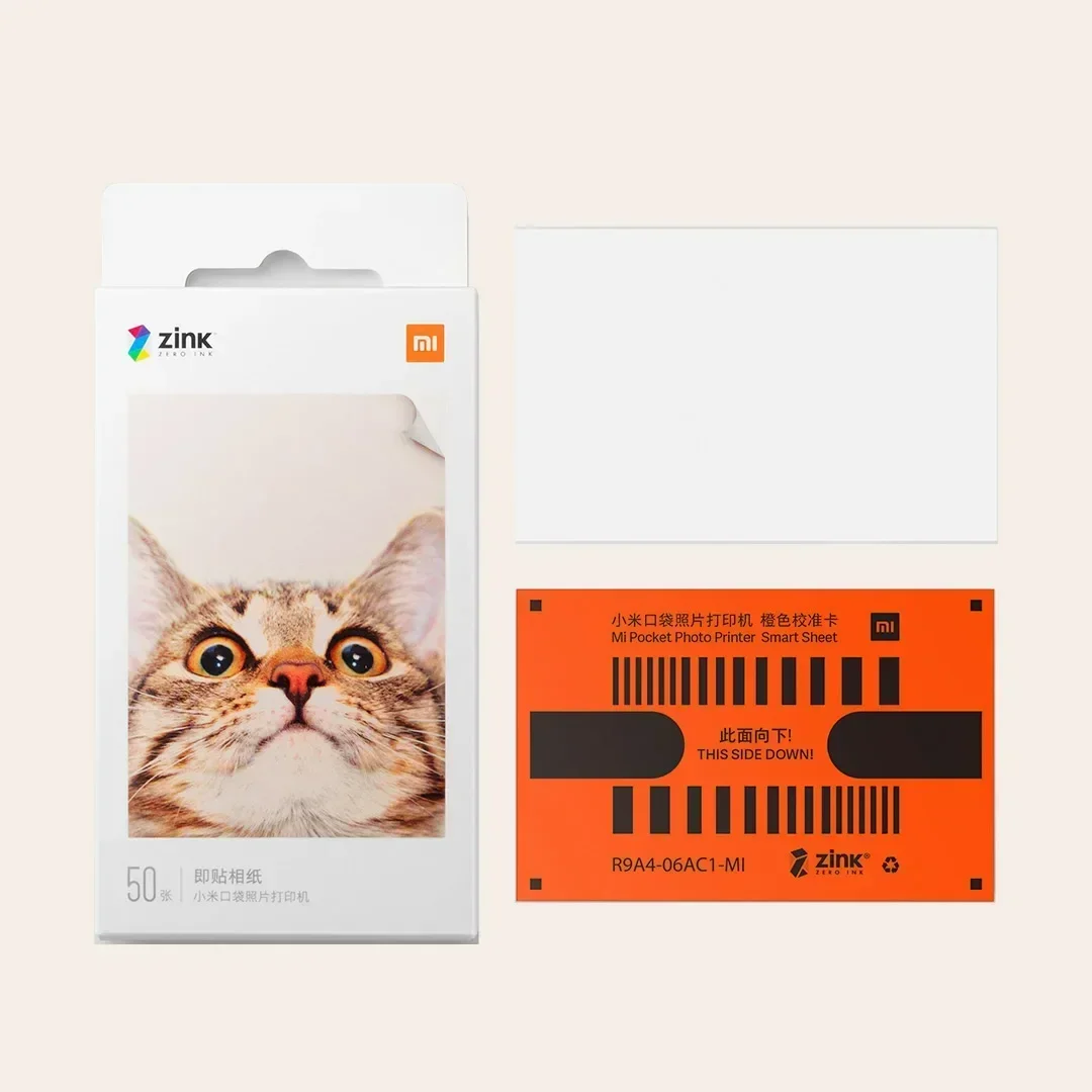 Xiaomi original taschen drucker papier zink selbst klebende foto druck blätter für xiaomi 3-zoll mini tasche foto drucker nur papier