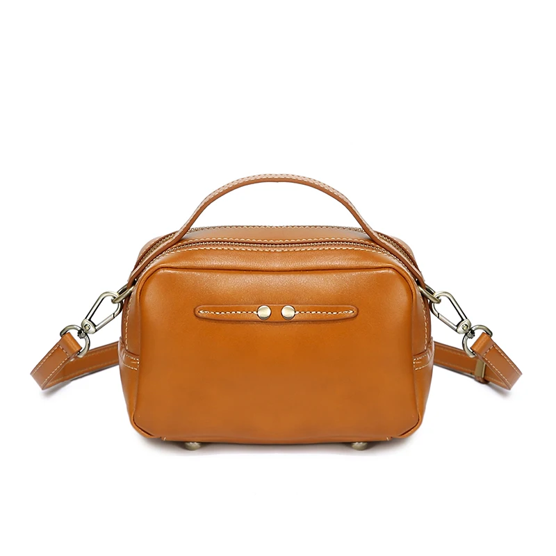 Women Crossbody Purse Top Handle Handbag Vegetable Tanned Leather Premium Soft Textured Fashion Office Ladies 2026 Gift Idea Bag