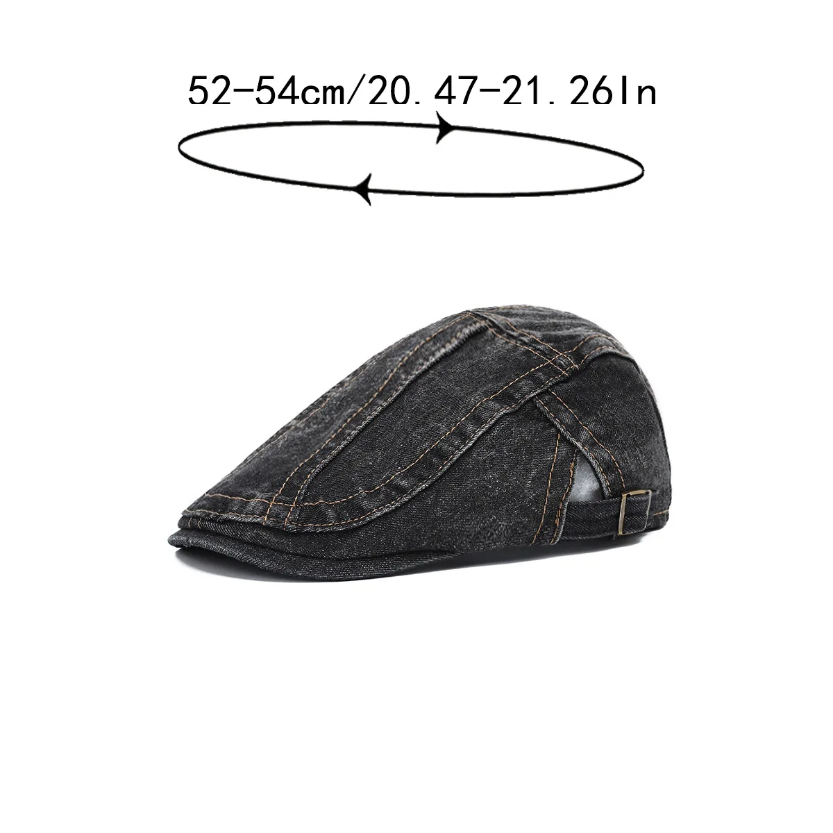 Denim-Zeitungsjungenmütze im japanischen Stil für Herren, modischer Retro-Hut, vielseitige Baskenmütze im koreanischen Stil, lässige Zeitungsjungenmütze für Damen, trendig – Detail 13