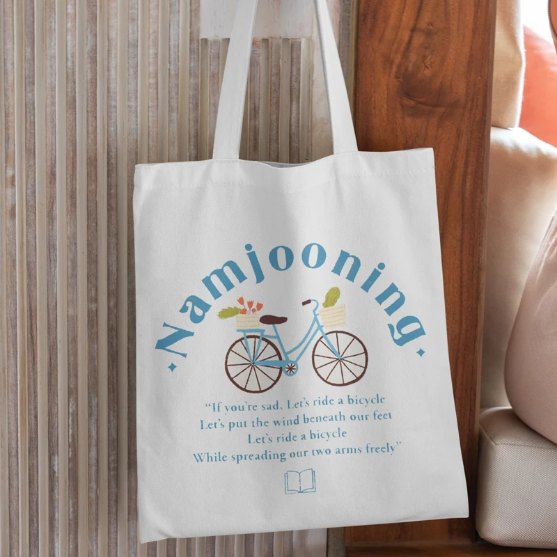 Namjooning Printed Canvas Pouch Casual Large Handbag Women\'s Environmental Shopping Handbag Large Capacity Bag Washable Pouch