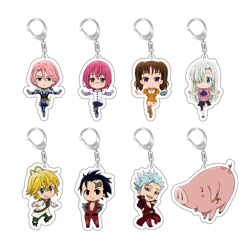 Meliodas Elizabeth Liones Diane Ban Harlequin Gowther Merlin Escanor Popular Anime Peripheral Acrylic Keychain Backpack Pendant - view 3