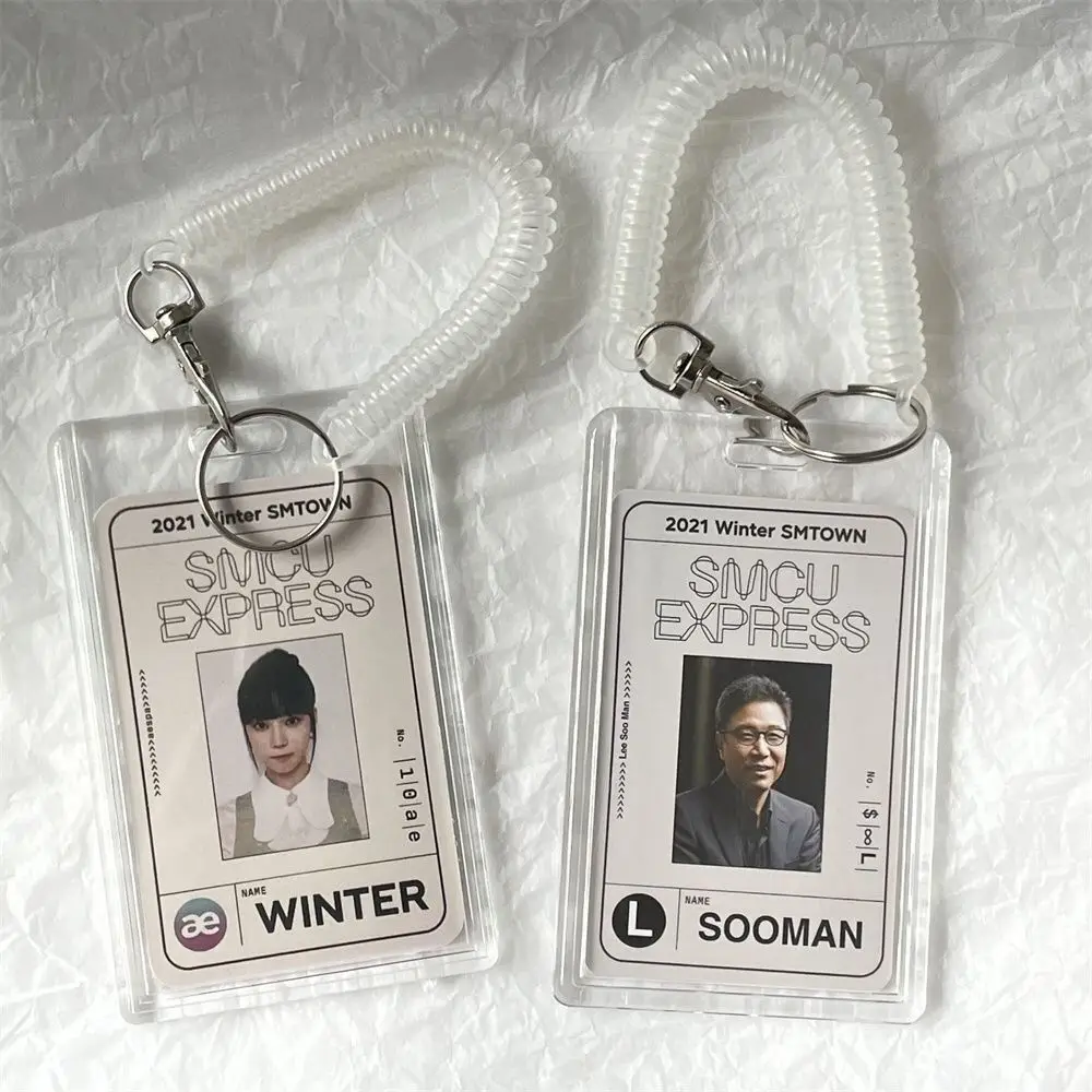 

Acrylic Photocard Holder Kpop Idol Card Holder Transparent Photo Sleeves Portable ID Bus Card Protector Pendant Keychain