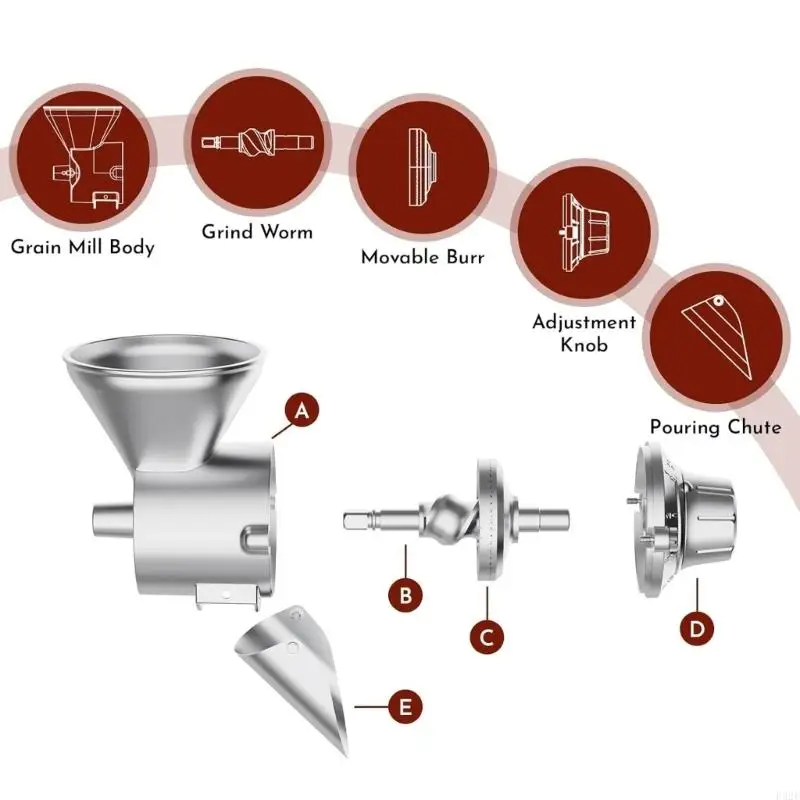 F92F Grains Mill Attachment for Stand Mixer Fit for Grinding Corn Millets