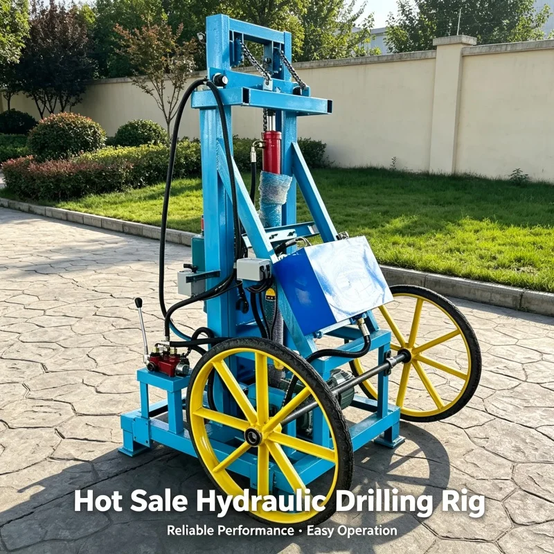 Customized Lightweight Wheeled Well Drilling Equipment, Civil‑use Shallow Water Well Drilling Rig