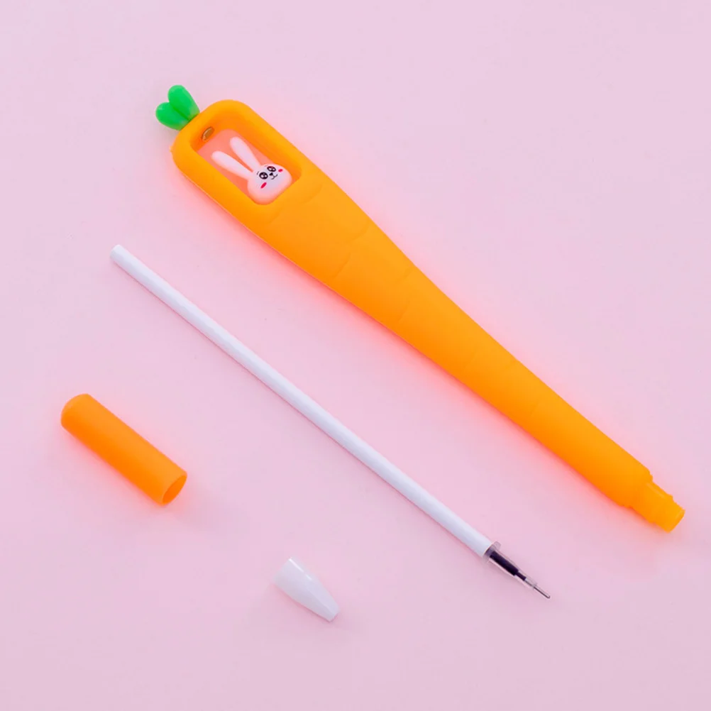

10 Pcs Pencils for Signing Fun Pens Adorable Basket Carrot Bunny Cartoon Rabbit Ball-point Roller Orange