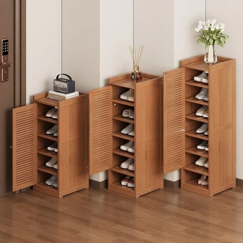 Shoe Cabinet Slim Entryway with Door, Narrow Shoe Rack Organizer, Multi Layer Storage for Corridor Apartment