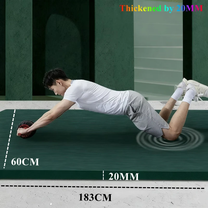 

1830x600x20mm Yoga Mat Moisture-proof Gym Fitness Workout 20mm Thick NBR Outdoor Non-Slip Durable Camping Picnic Mat Exercise