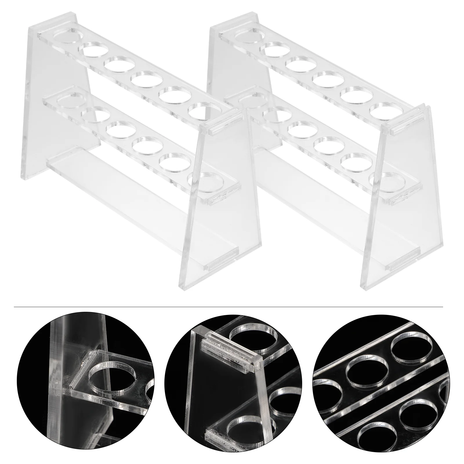 2 ชิ้น Colorimetric Tube Rack ปฏิบัติ Test Stand Holder Centrifuge Bracket งานฝีมือดีรอบหลุมอะคริลิค