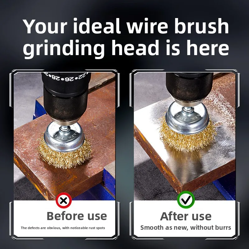 Thick Dense Bowl Wire Brush Wheel Rust Remover Paint Stripping Accessory Fit Type Angle