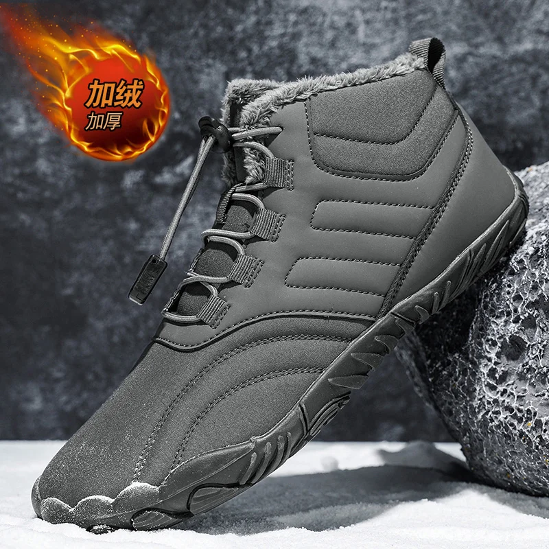 Botas de nieve para hombre y mujer, ideales para el invierno, con forro polar, cálidas, con puntera ancha, diseño minimalista, para senderismo y actividades al aire libre, con suela antideslizante.