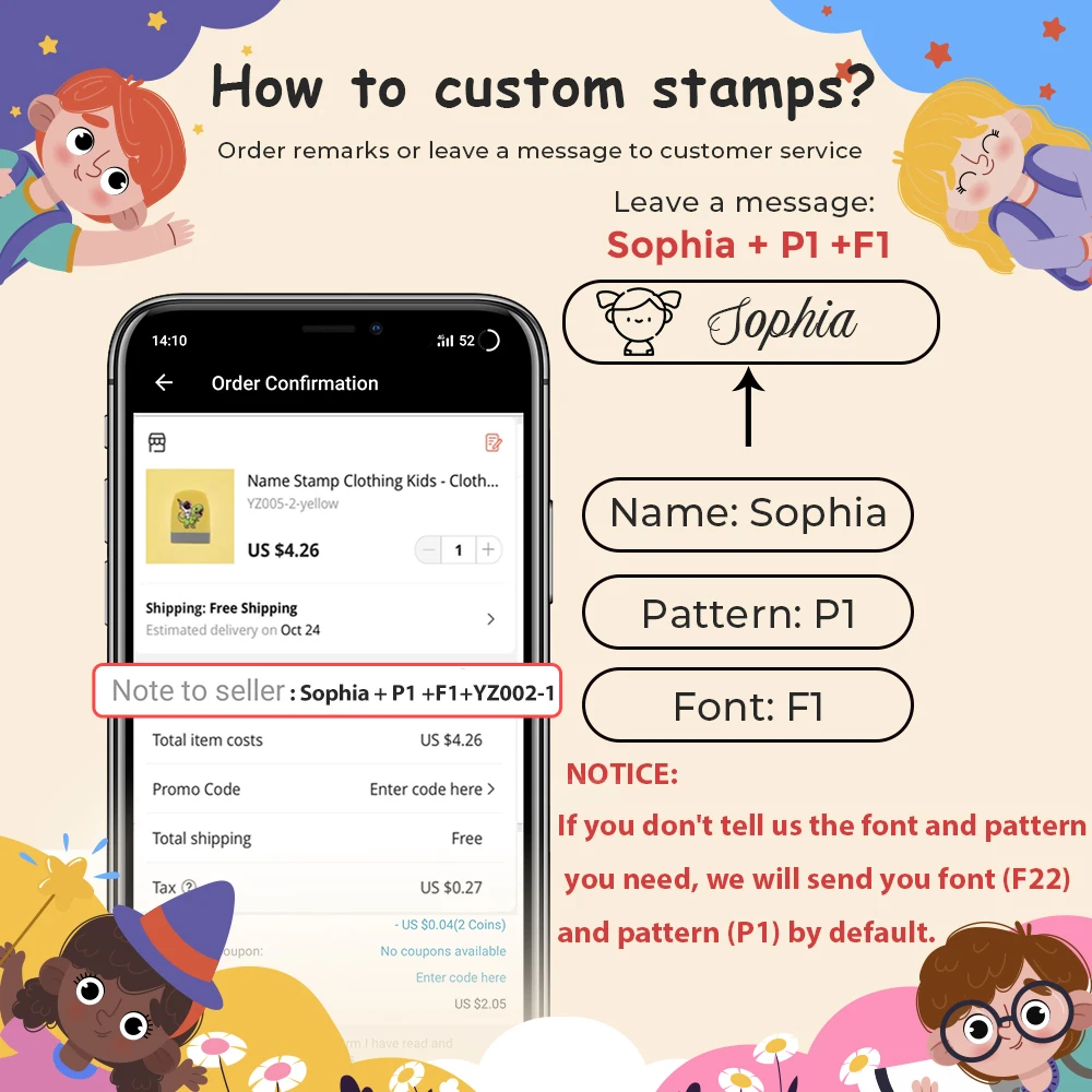 Diy Custom Cartoon Animal Dog Cat Name Stamp Gift For Children's Seal Student Clothes Chapter Waterproof Kawaii Name Sticker