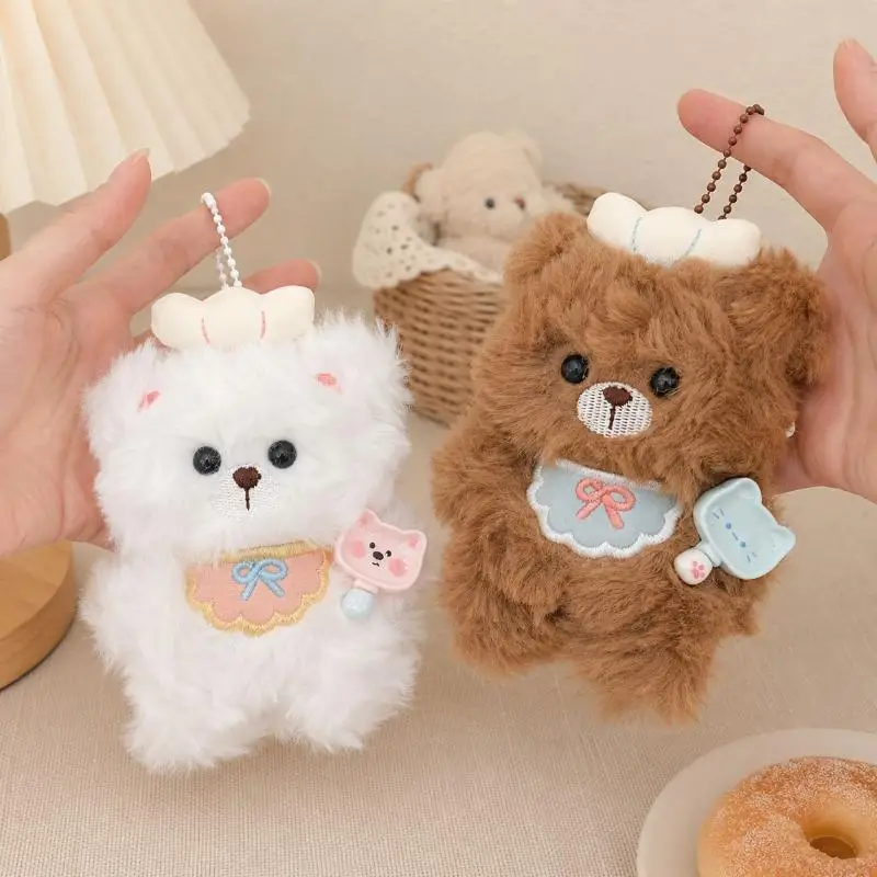 Cute Plush Kitten Puppy Keychain Pendant Soft Fade Resistant Girlish And Versatile Doll Backpack Charm Decor Hanging Couple Gift