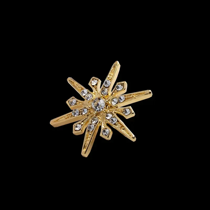 Korean Metal Star Brooch Pin Crystal Lapel Pin Men\'s Suit Shirt Corsage Badge Dress Collar Luxury Jewelry for Women Accessories