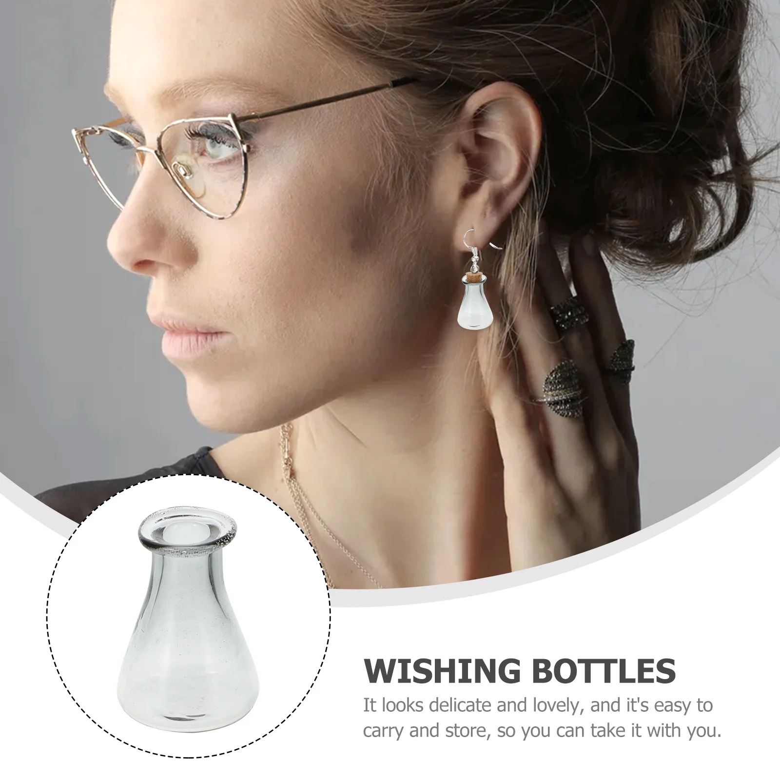 

Creative Mini Glass Bottles DIY Wishing Bottles for Small Object Storage Home Car Decoration DIY Accessories Hanging Ornaments