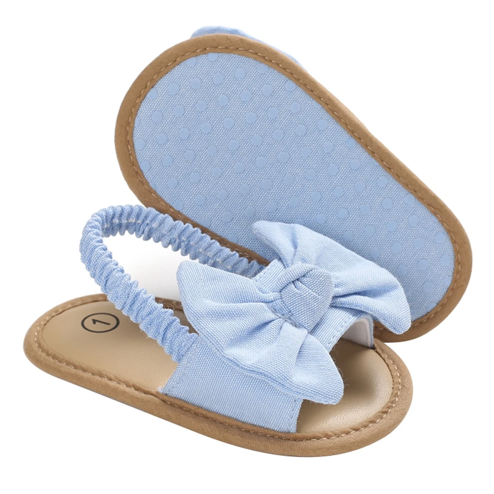 Sandálias de Bowknot para bebês, sola macia casual, sapatos de princesa, patchwork sem deslizamento, sandálias ao ar livre, calçados, 0-18m