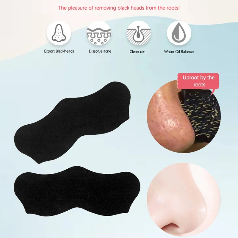 10Pcs Unisex Blackhead Remove Mask Peel Nasal Strips Deep Cleansing Shrink Pore Nose Black Head Remove Stickers Skin Care Mask