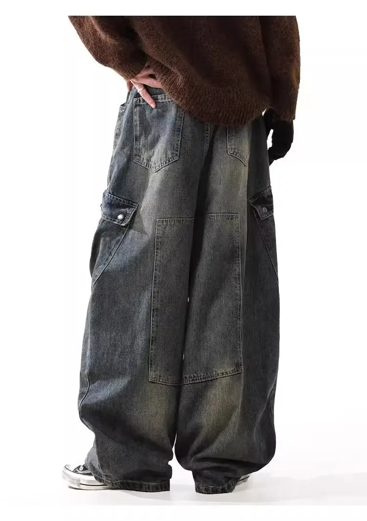 

Women's Street Style Wide Leg Hip Hop Ins Jeans Autumn Trousers Cool Girl Bottoms Vintage Female High Waisted Unisex Pants