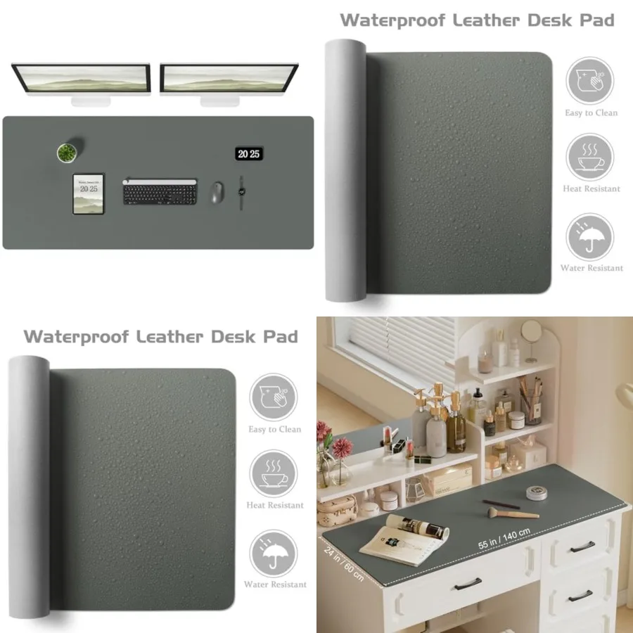 

Leather Desk Pad Protector, Office Desk Mat, Large Mouse Pad, Laptop Desk Pad, Non-Slip PU Leather Desk Blotter, Waterproof Des